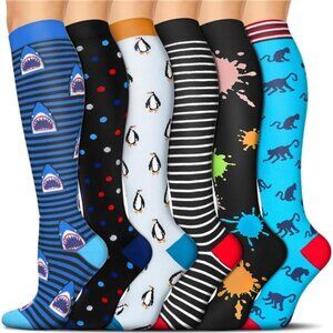 6 Pairs Compression Socks for Women & Men Circulation - Best Support  for Nurses